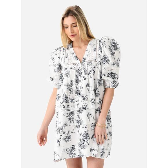 Hunter Bell Womens Jenkins Dress Flamingo Resort Coastal Preppy Medium